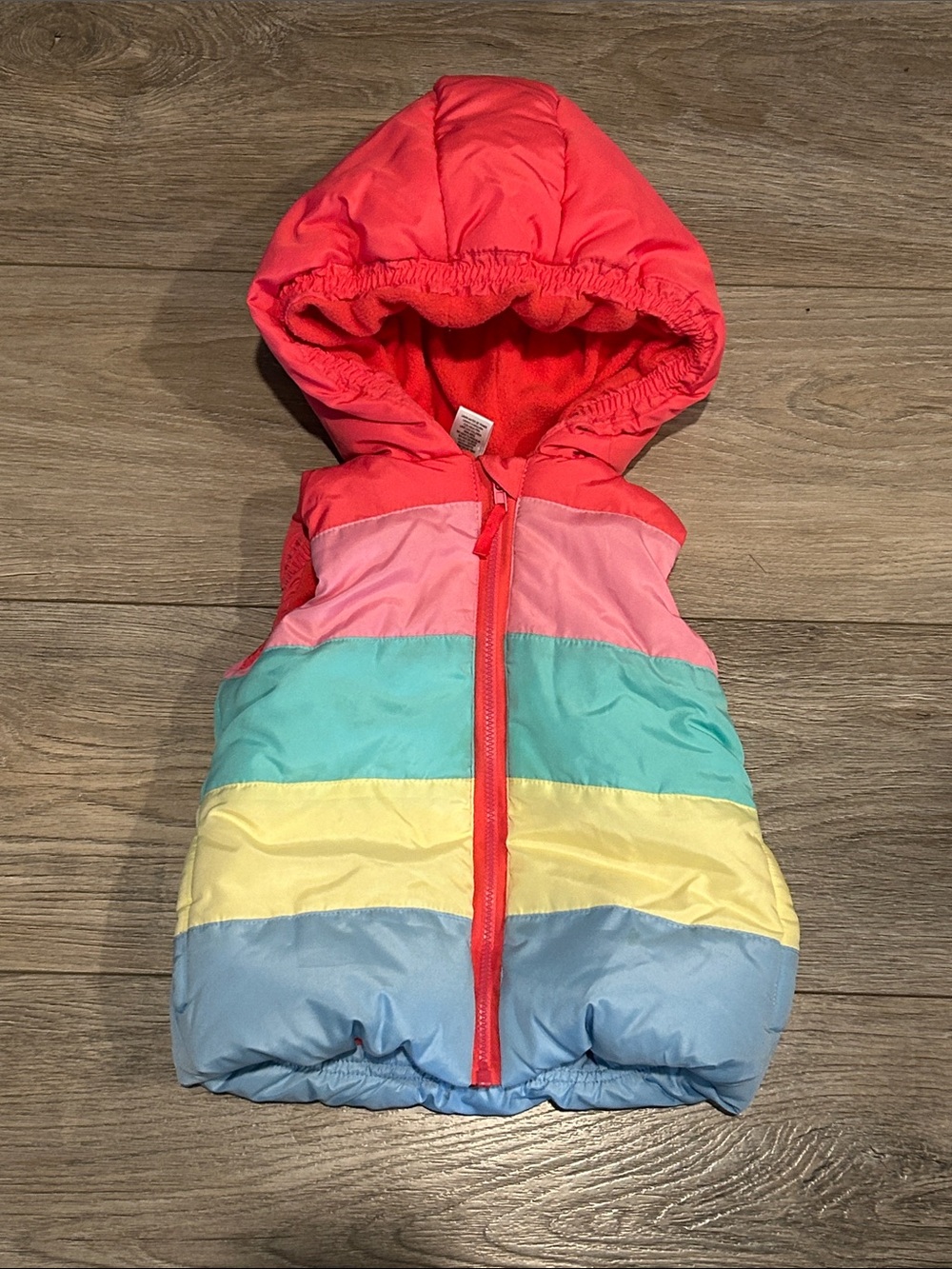 Little Me Hooded Puffer Vest in Rainbow 🌈 Size 18 months